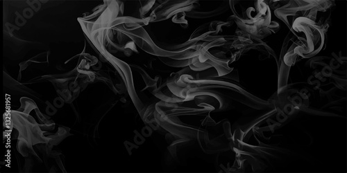 Smoke steam set of airborne particulates and gases emitted. Gray vector background with smoke shapes. Abstract, messy, splattered, sprayer texture.  Cloudy smoke concept for design projects. 