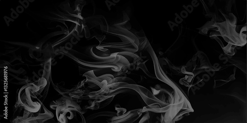 Smoke steam set of airborne particulates and gases emitted. Gray vector background with smoke shapes. Abstract, messy, splattered, sprayer texture.  Cloudy smoke concept for design projects. 