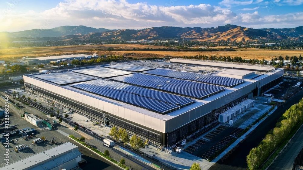 Fototapeta premium Impressive solar-powered data center emerging in Silicon Valley.
