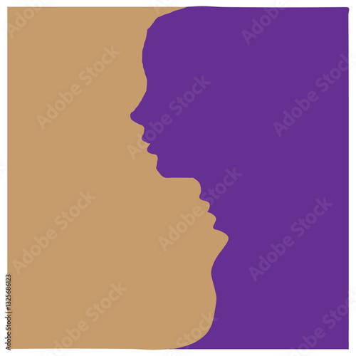 silhouette of a man of woman, Vector illustration.