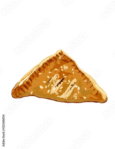 Hand drawn illustration of pastry puff.