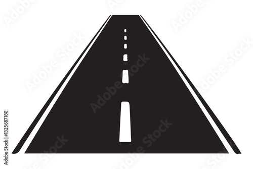 Illustration of a Straight Road Stretching Into Perspective