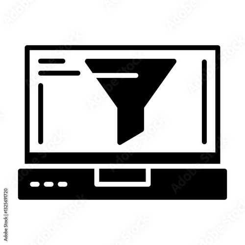 Filter Laptop Interface Solid Icon