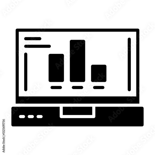 Chart Laptop Interface Solid Icon photo