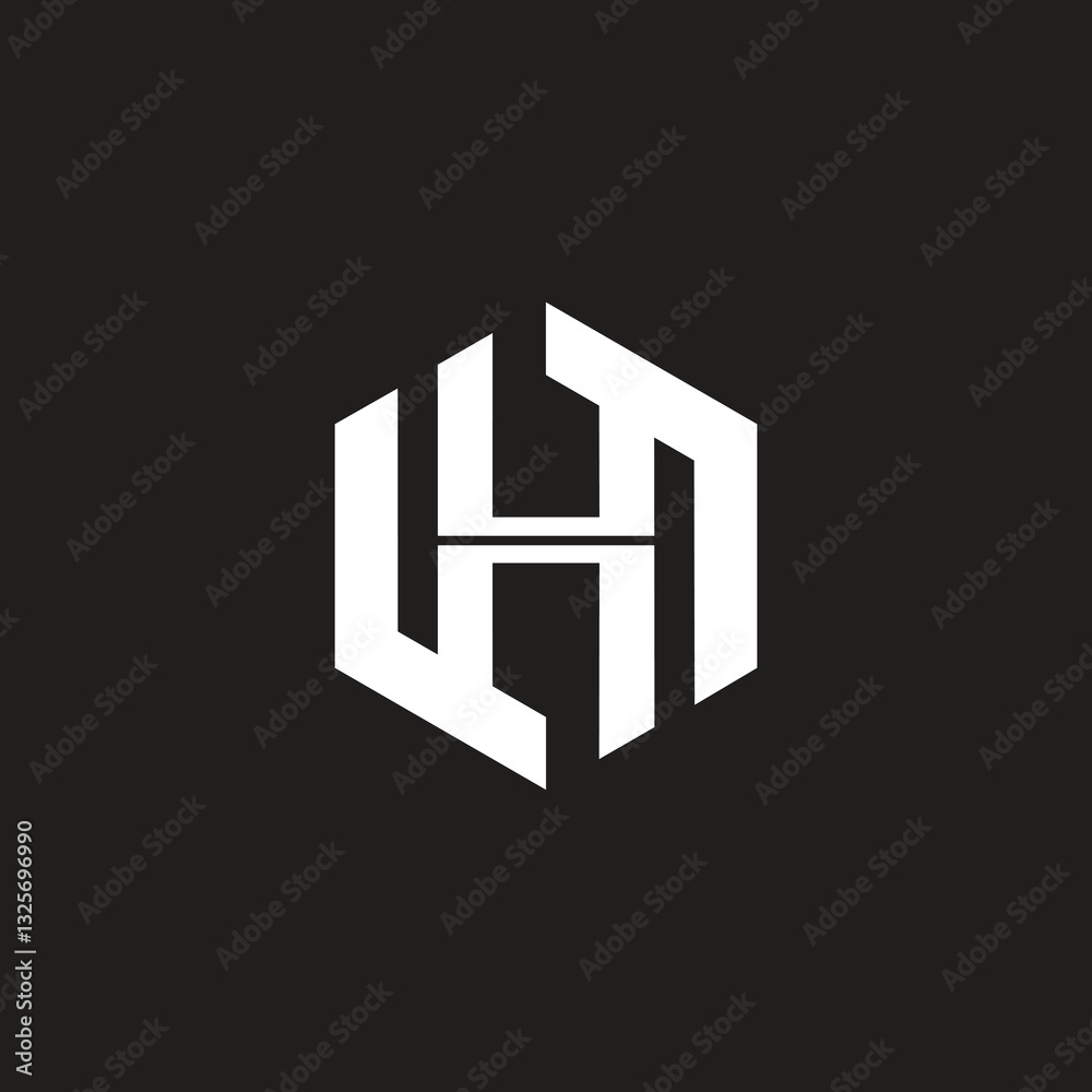 Vector H letter trendy logo design and hexagon shape modern template.