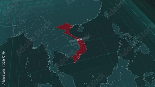 Zoom in to the map of Vietnam, with text and textless.
