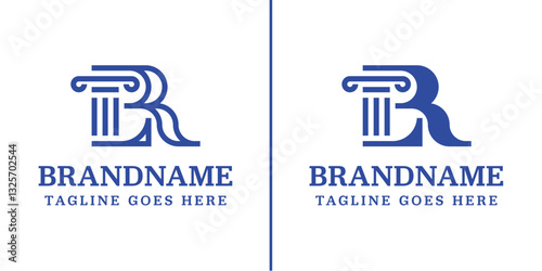 Letters RL Pillar Law Logo, symbolizing strength, stability, and justice