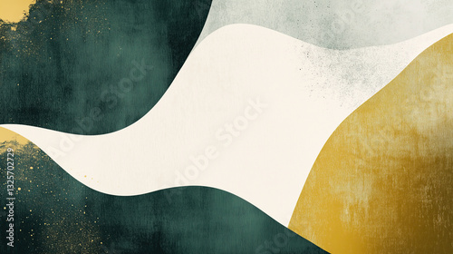 Wallpaper Mural Abstract Vector Shapes in Muted Golds and Greens Providing Elegant and Modern Visuals Torontodigital.ca