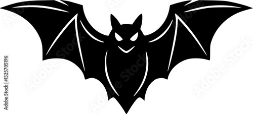 Halloween bat icon black and white monochrome minimalist spooky eerie creepy simple illustration for halloween designs decorations digital art graphics and more