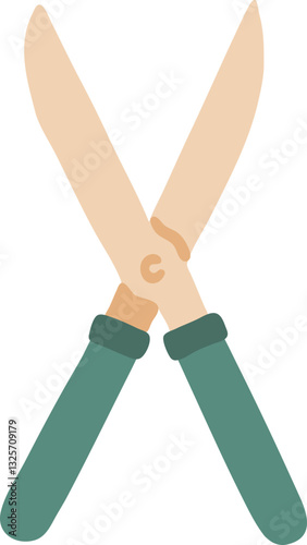 handdrawn hedge shears illustration