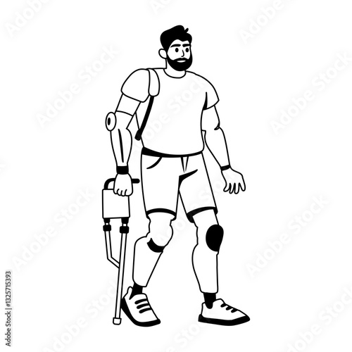 Prosthetics illustration in glyph style 
