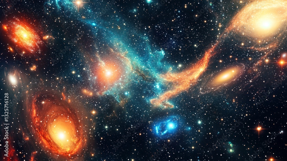 Obraz premium Stunning Celestial Landscape of Galaxies in Deep Space View