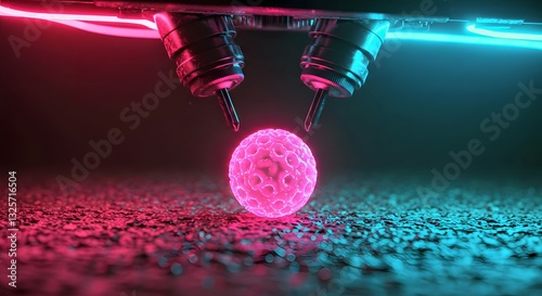 symbolizing advanced medical technology. Laser precisely targets and ablates tumor cells, Generated Ai