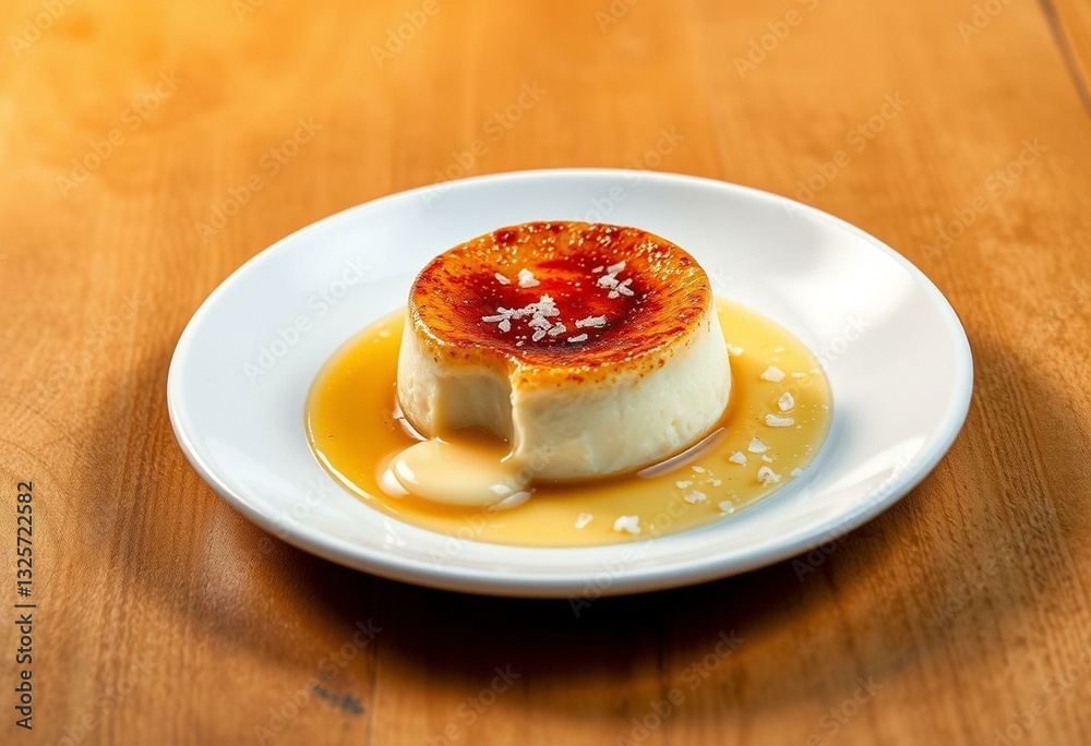 Photorealistic image of a delicious Crème Brûlée Photorealistic image of a delicious Crème Brûlée