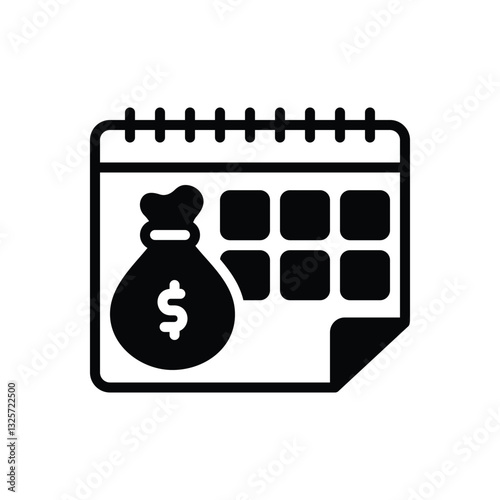 Black solid icon for payday