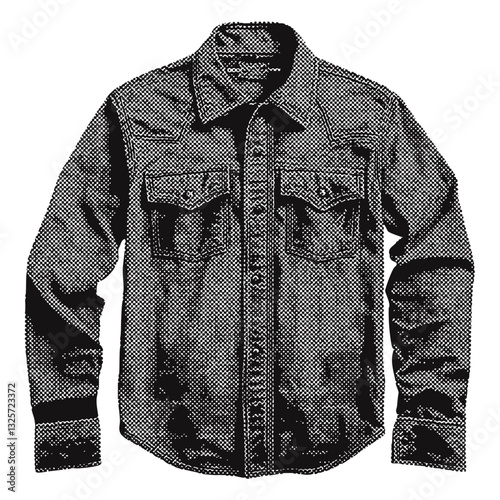 wild west cowboy shirt. western vintage halftone grunge vector design element
