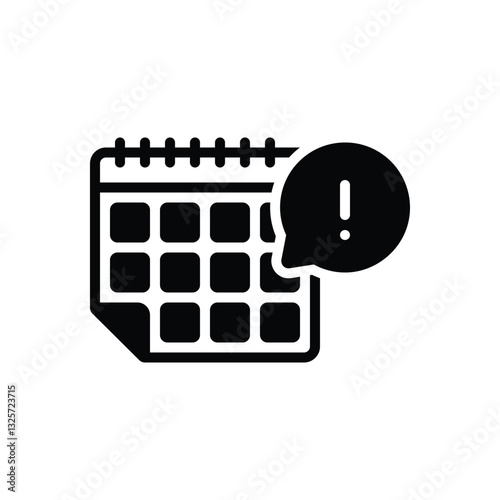Black solid icon for alert
