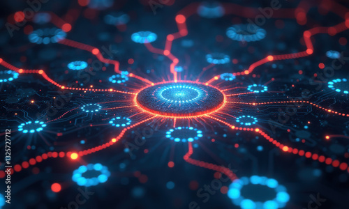 Futuristic Network Data Center AI Tech - AI