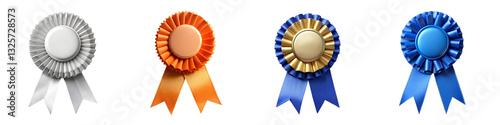 Award ribbon isolated on a transparent background.