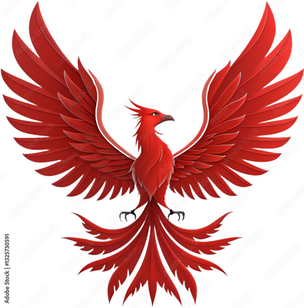 Obraz premium Phoenix cartoon character features bright colors and powerful wings, symbolizing rebirth and endless resilience. 
