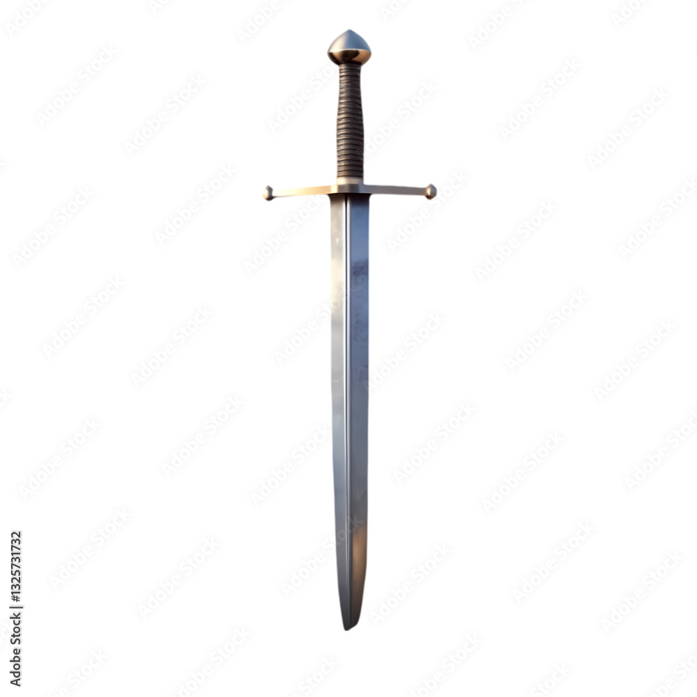 Medieval Sword: High-Res Image & 3D Model on transparent background Medieval Sword: High-Res Image & 3D Model on transparent background