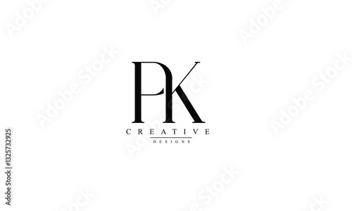 Alphabet letters Initials Monogram logo PK KP P K