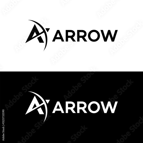 Initial letter A arrow logo design. Letter A logo vector. Custom Letter A arrow logo.Eps 10