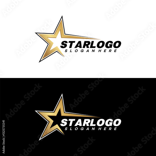 Star logo design stock template. Star vector icon in Gold color.Eps 10