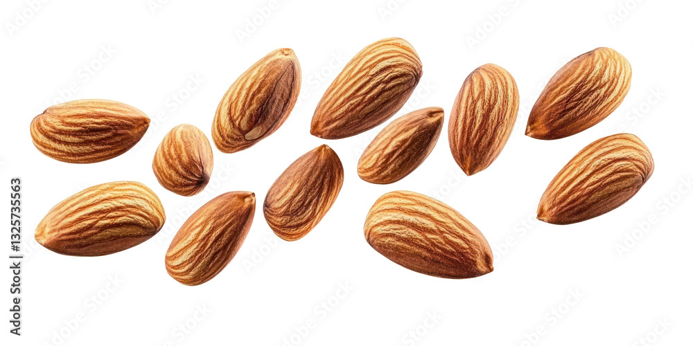 flying almonds isolated transparent background flying almonds isolated transparent background