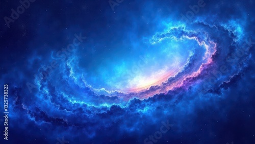 A breathtaking galaxy with vivid blue hues and a radiant center, embodying the cosmic beauty of outer space.
