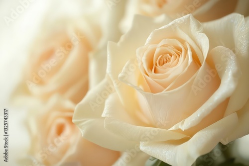 A soft and elegant wallpaper featuring pastel golden roses with subtle diamond shimmer, set against an ivory background.