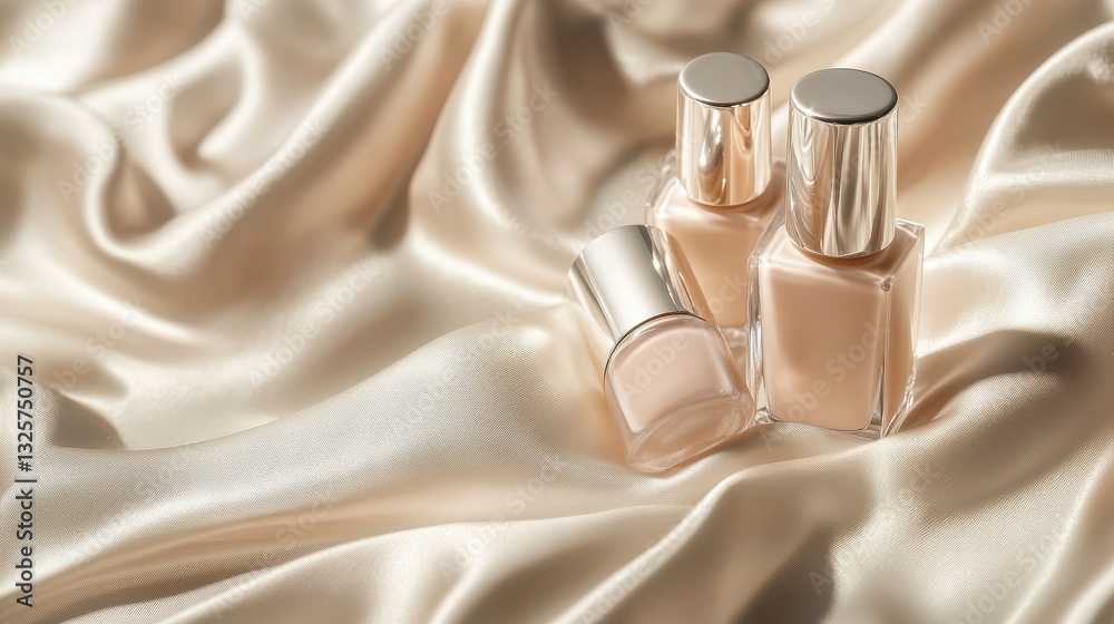 Naklejka premium Colorful Nail polish pattern background,Bottles of nail polish, each containing liquid cosmetics,Set colors nail polish isolated on color background,beauty,fashion concept,space for text.