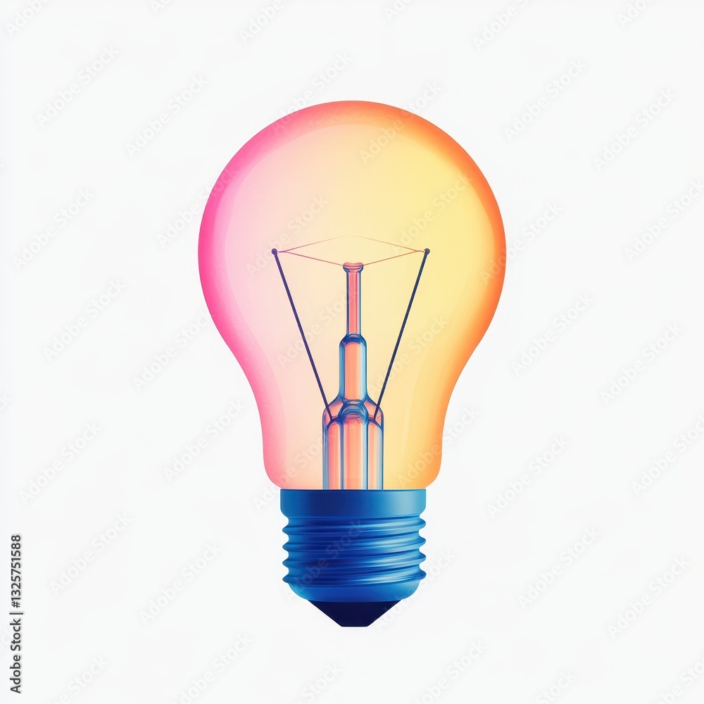 Fototapeta premium Vibrant Light Bulb with Gradients for Creative Illustrations