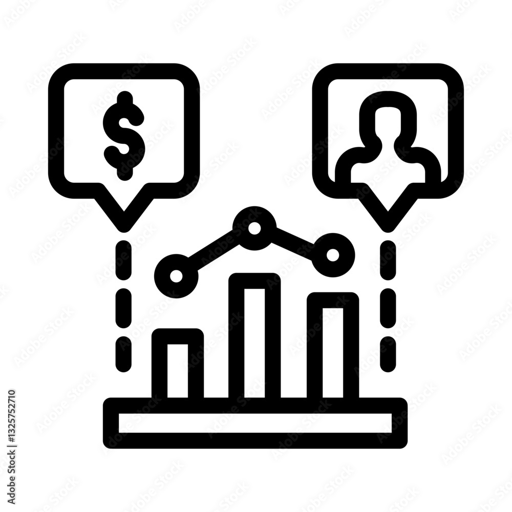 finance graph people business analytic outline style finance graph people business analytic outline style