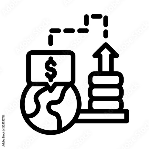 world economy growth business analytic outline style