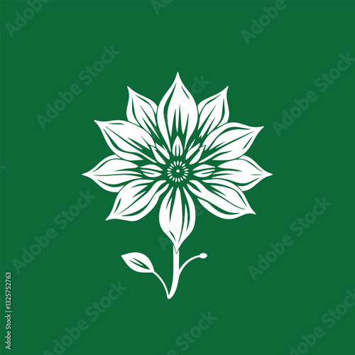 Beautiful palash flower isolated simple logo vector.