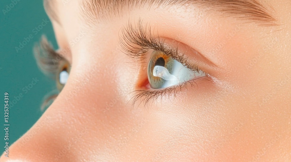 Fototapeta premium Close up Eye Woman Green Eyes Eyelashes Skincare Beauty Cosmetics Portrait Face M