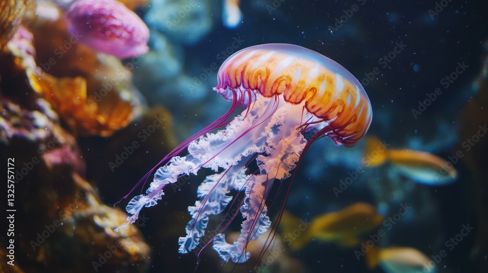 Naklejka premium Mesmerizing Jellyfish Underwater