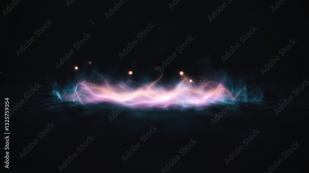 Fototapeta premium Abstract Music Soundwave Glowing Energy Ethereal Glow Vibrant Colors