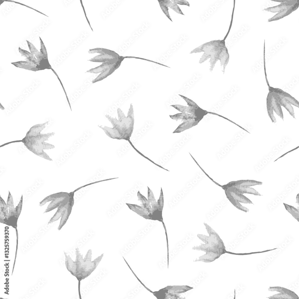 Obraz premium Seamless floral pattern. Hand painted watercolor flowers. Graphic element for baby shower or wedding invitations, birthday card, printables, wallpaper, scrapbooking. Vector illustration.