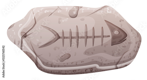 Set of stones with old dinosaur fossil skull, bones and foot