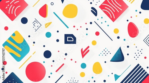 Abstract Geometric Pattern with Vibrant Colors and Pixelated Shapes