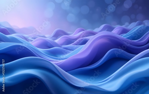 Soft Undulating Waves of Silky Fabric with Glowing Light Effect