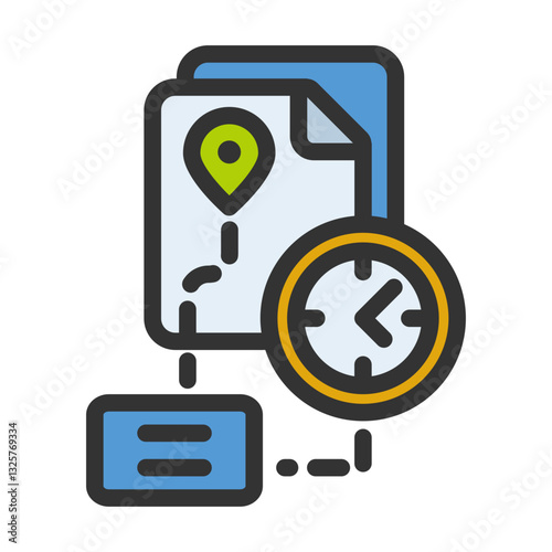 document timer business analytic filled style