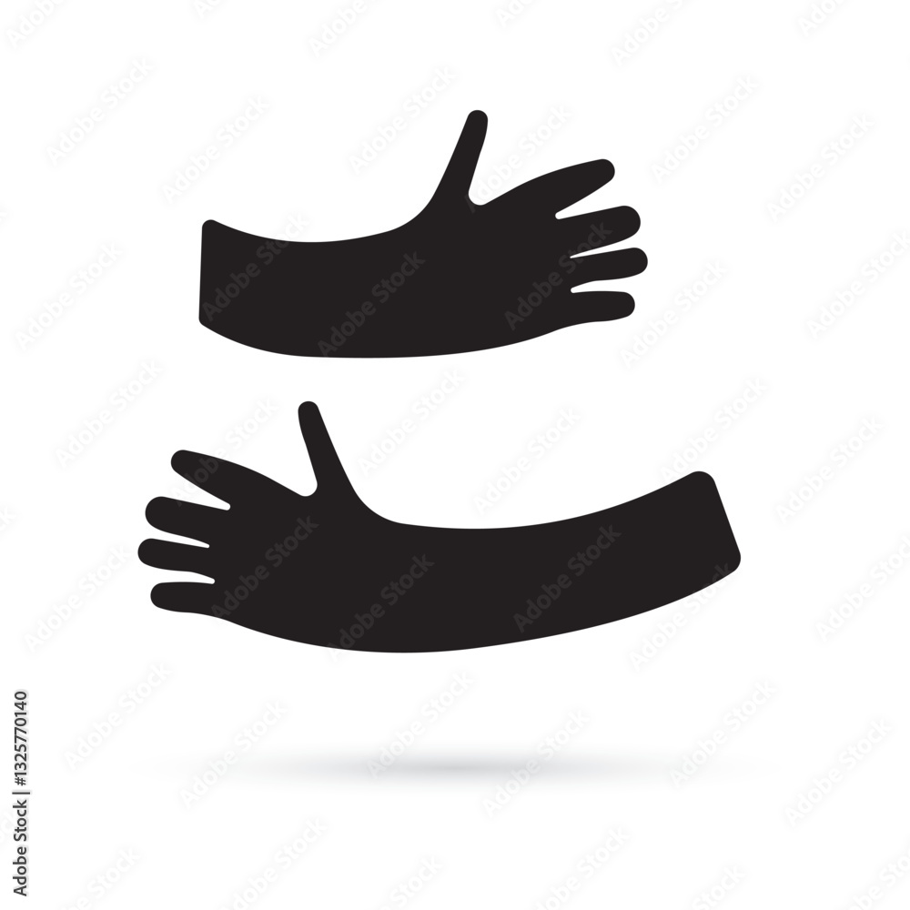 Fototapeta premium silhouette of a hugging hand