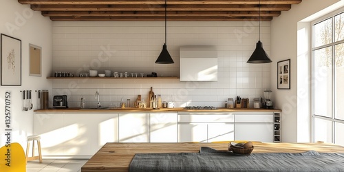 A rustic wooden table adorned with a soft gray area rug, showcasing its warm, light-brown finish under delicate lighting, inviting an intimate touch photo