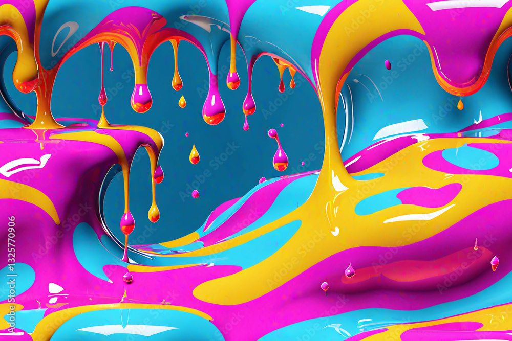 Obraz premium Abstract 3D fluid Endless background. Seamless colorful pattern.