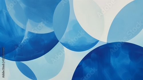 a tranquil abstract artwork of smooth blue circles depicting calm