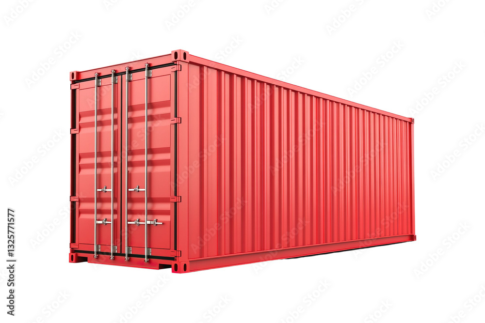 Red Shipping Container on Transparent Background Red Shipping Container on Transparent Background