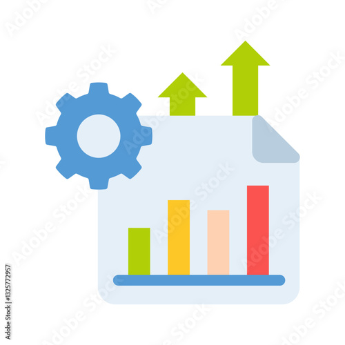 document report growth business analytic flat style